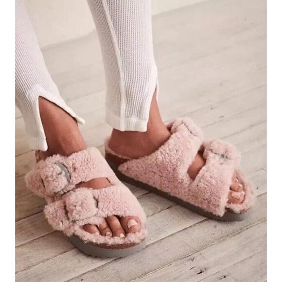 Birkenstock Shoes - Birkenstock Papillio Arizona Shearling Teddy Sandals Size 38 US 7 NWT Pink
